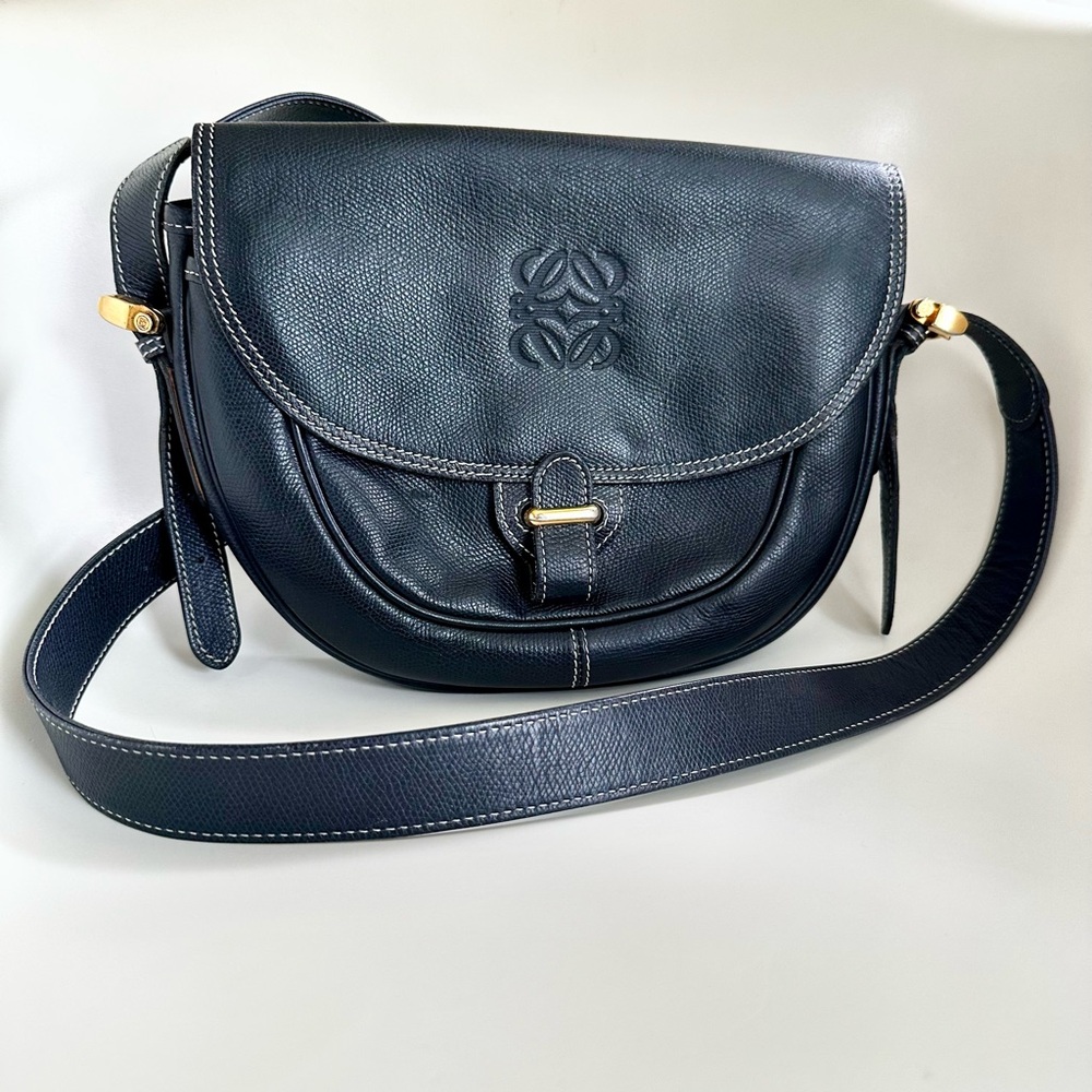 Loewe Black Leather Crossbody Bag Vintage